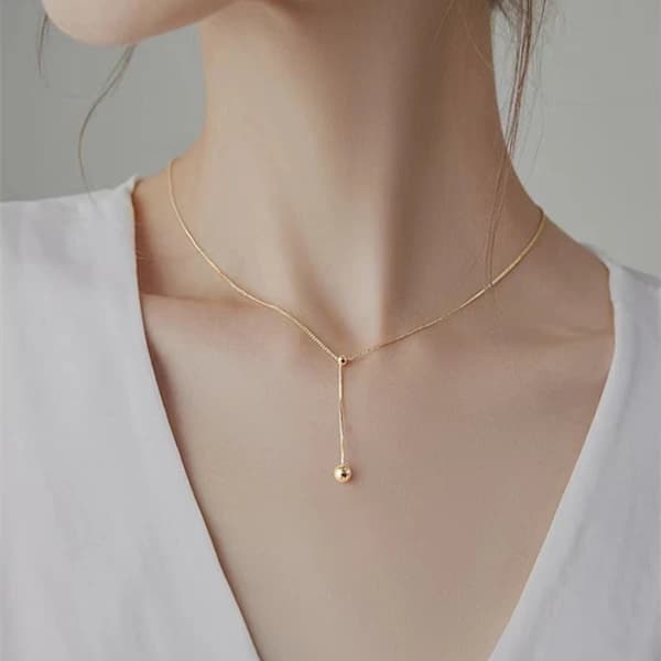 /EA/s925 sterling silver pärlhalsband dam lätt lyx high-end