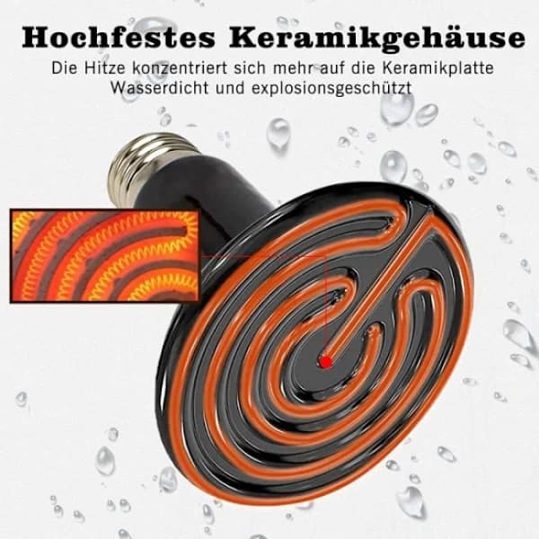 /EA/3 stk. keramiske krybdyrs varmelamper E27 køler