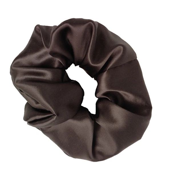 /EA/One Piece Sort Silke Scrunchie Hårringe Dame Hår Elastik Holder