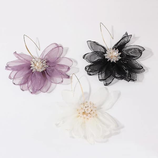 /EA/Tyg Store Onblad Blomsterøreringe Temperament Lange Hængeøreringe Til Kvinder