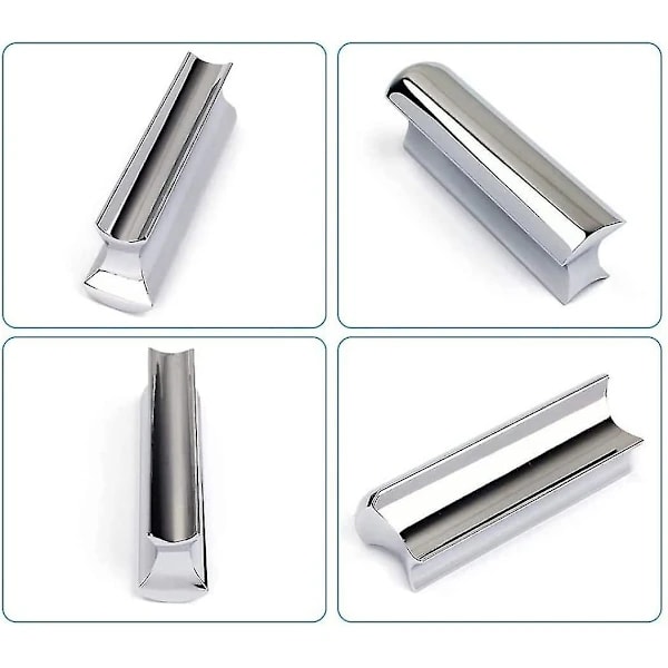 /EA/Gitarr Slide Bar Set Stål Ton Bar Med 4 Finger Plektrum För Elektrisk Gitarr Silver Stål Slide Bar Gitarr (silver) (5 st)