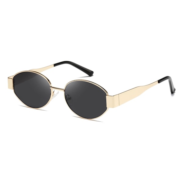 Retro Ovala Solglasögon Dam Herr Mode Solglasögon Klassiska Nyanser UV400 Skydd K1653 gold frame tea slices