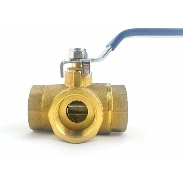 3-vägsventil, mässingskulventil DN15 1/2\", 3-vägsventiladapter, spakhandtag