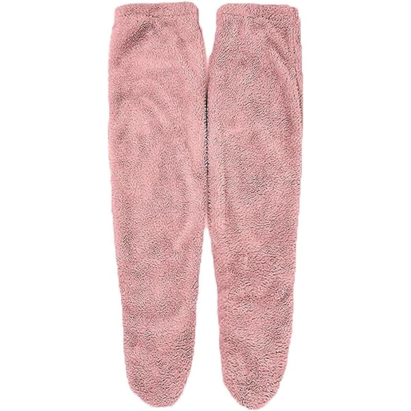 Sok hjemmesko, sokke hjemmesko til kvinder, varme over knæet Fuzzy Socks Pink En storlek