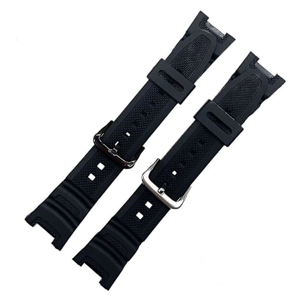 För C Asio SGW-100-serien Loop-justerbart armbånd i silikon, svart