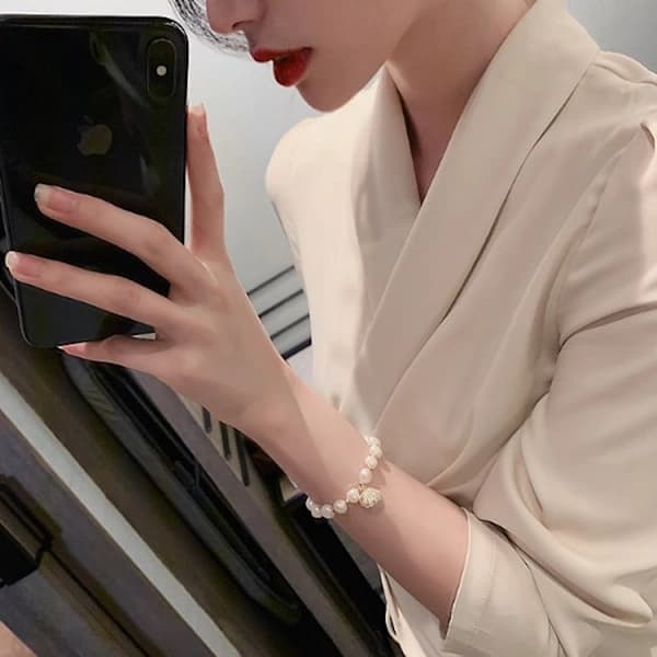 /EA/Elektropletteret Opal Armbånd Mode Shell Bead Armbånd