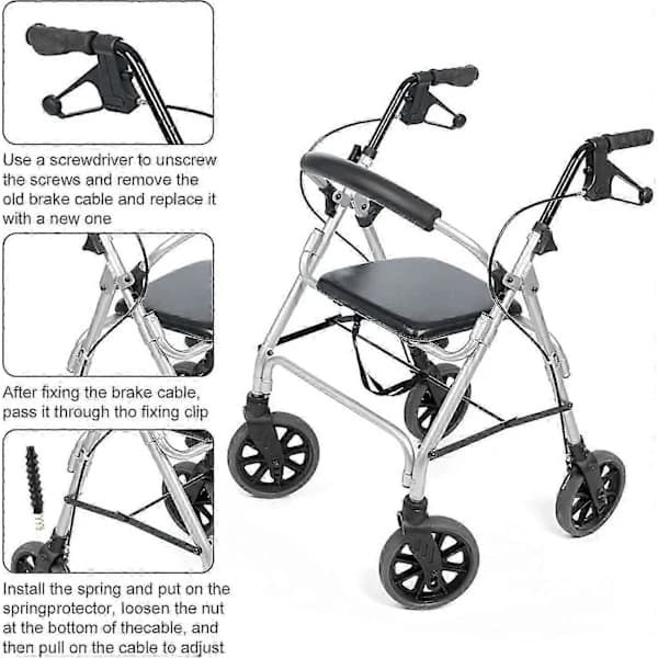 /EA/14 dele Rollator Bremsekabel Reservedele, Walker Dele Rollator Bremsekabel