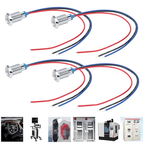 /EA/Fortrådede 10 mm Fælles Anode 2-Farvede Indikatorlamper 110/220V - 4 Sæt