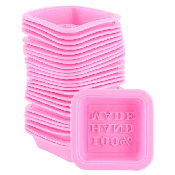/EA/25 ST DIY håndlaget silikonsåpeform multifunksjonelle lysformer bakeform for kakefremstilling (rosa)