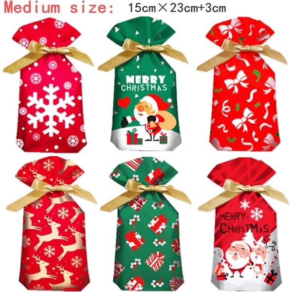 /EA/Dragskopåsar Julklappspåsar Små, 60-pack Julklappsförpackning B