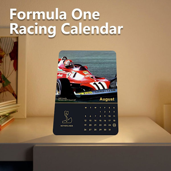 F1 Kalender 2024 Bordskalender – Formel 1 racingprogram bordskalender med racingbilder