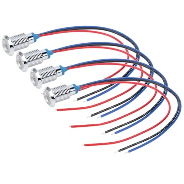 /EA/Fortrådede 10 mm Fælles Anode 2-Farvede Indikatorlamper 110/220V - 4 Sæt