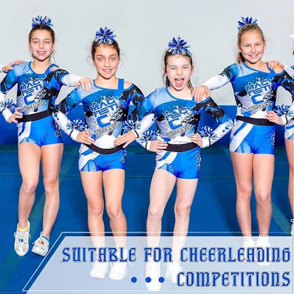 /EA/2025 Seneste Model 24 stk. 2 Farve Mini Pomponer Hårbånd til Cheerleading 4 Tommer Elastiske