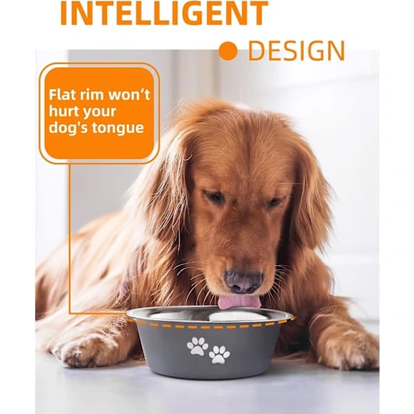 /EA/Grå rustfrie hundeskåler (1-pakning), s-skåler