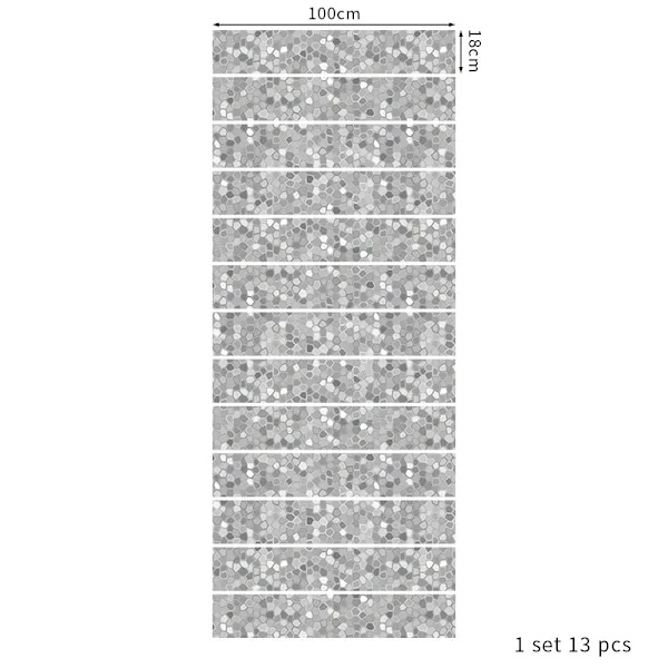 /EA/13 stycken 3D silvermosaik trappdekaler