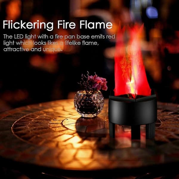 3D Fake Flame Light Elektrisk Bål Kunstig Flammende Eldeffekt Dekor Fp