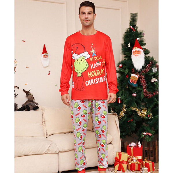 Grinch Christmas Pyjamas Familie Matchende Voksen Barn PJs Natttøy Pyjamas Menn 4XL