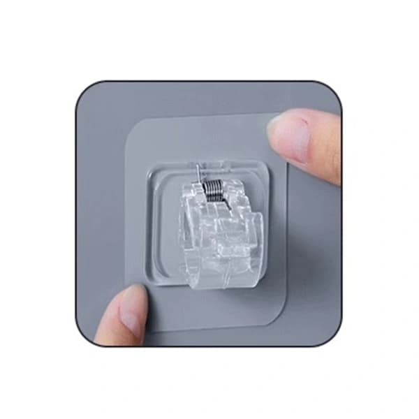 /EA/2st Gardinstångshållare Självhäftande Genomskinlig Robust ABS Justerbart Gardinstångsfäste för Kontorsfixering
