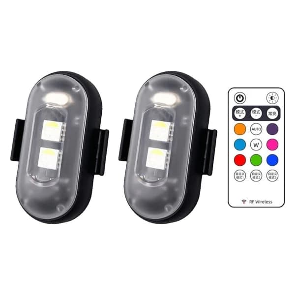 8 farver LED stroboskoplys flylys 2 stk