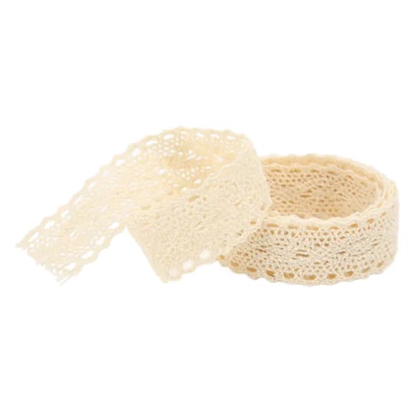 /EA/Blondebånd Bomullstråd 20 Yards Dekorative Tilbehør for Klesdekorasjon DIY Gardin Beige