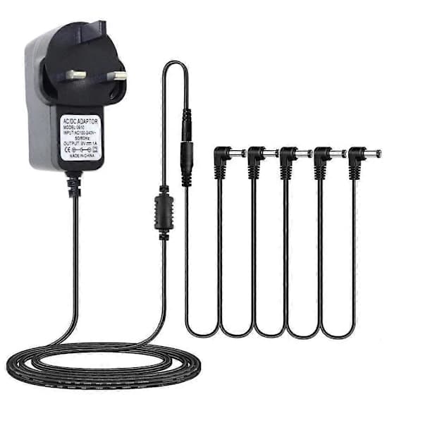 /EA/9V Pedal Strömadapter Gitarr Effekter Strömförsörjning med 5-vägs Daisy Chain Kablar Laddare
