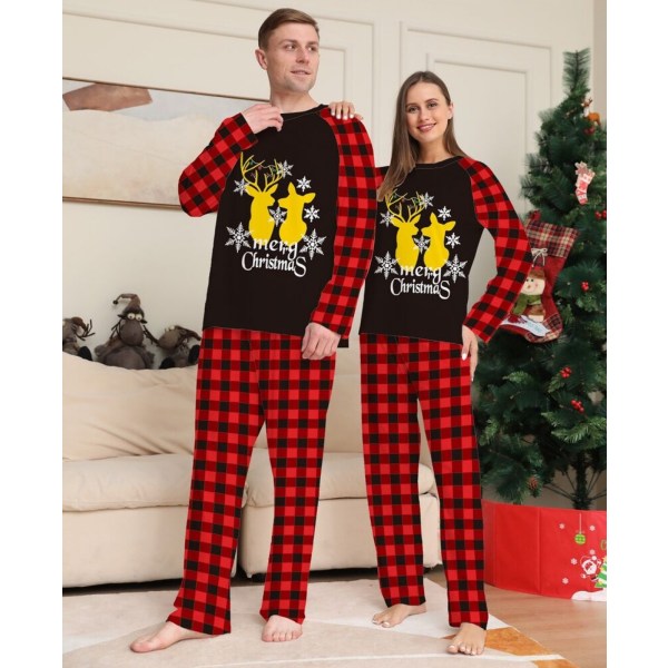 Rutig julpyjamas Familjematchande kläder Sovkläder Xmas Pjs kläder Far 2XL