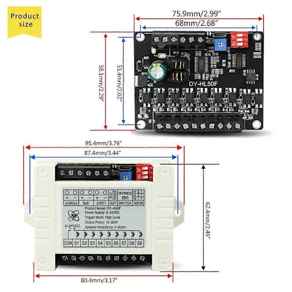 /EA/Høy-Lav Trigger Lydmeldinger MP3 Avspilling Stemmesending Prompt Modul L50FK