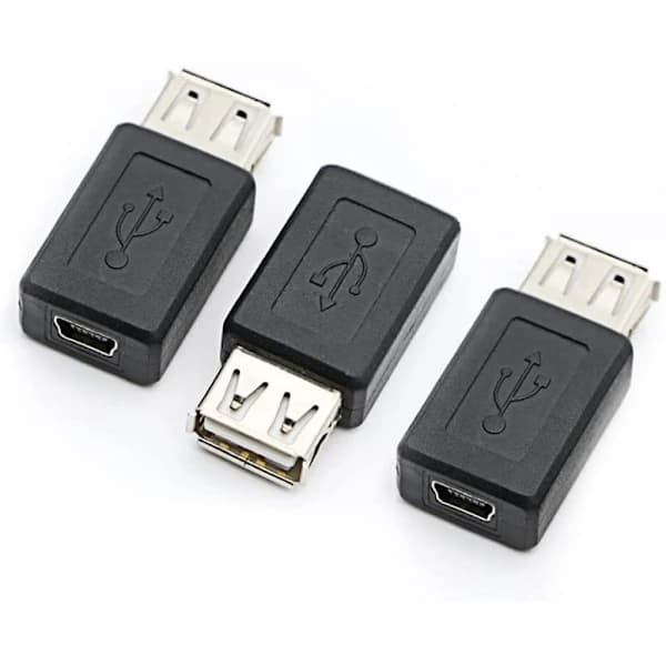 /EA/USB 2.0 A-hunn til USB B Mini 5-pinners hunn adapterkonverter, støtter 2.0 dataoverføring