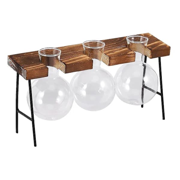 /EA/Glasflaska Transparent Vas Träram Kaffebar Tre Vas