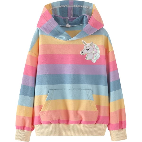 Unicorn sweatshirts för flickor Toddler och barn II Little Girl's Pullover TopsA to rainbow 12 år