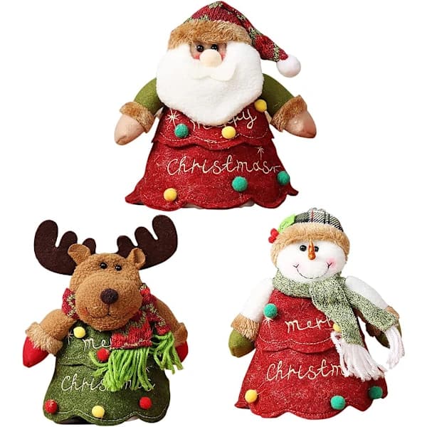 /EA/3 st julgodispåsar med tomte, snögubbe och ren