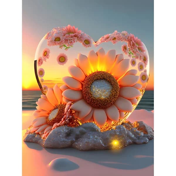 /EA/##/DIY diamantmaleri, diamantkunstmaleri kærlighedsblomst kit##/