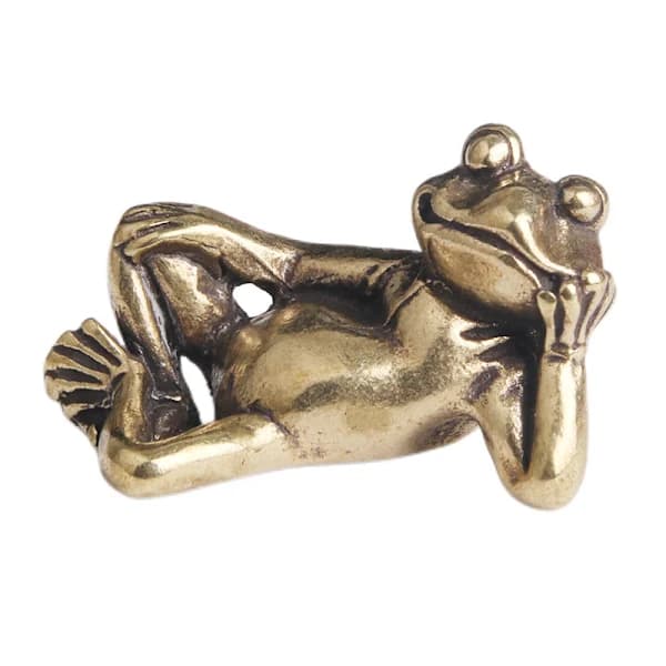 /EA/Vintage Metallfrosk Figur Rustikk Dyremodell Statue Lykke Til