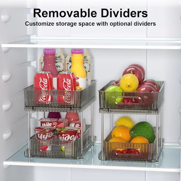 /EA/1-pack med 2-lagers transparent grå förvaring under diskbänken, eller