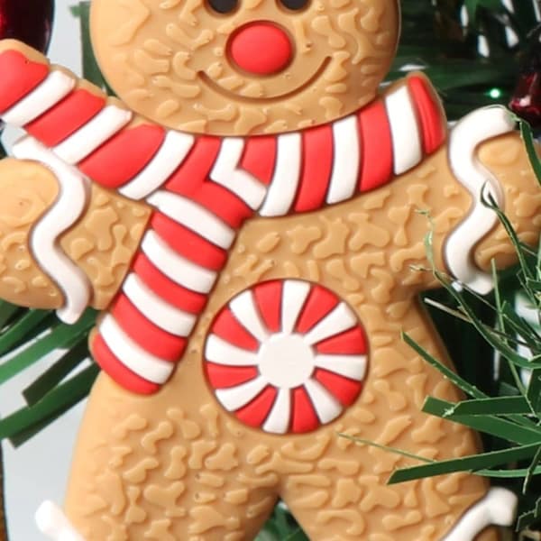/EA/12 stk. Pepperkakemann juletrepynt, Mini juletre pepperkakemann-pynt, juletre