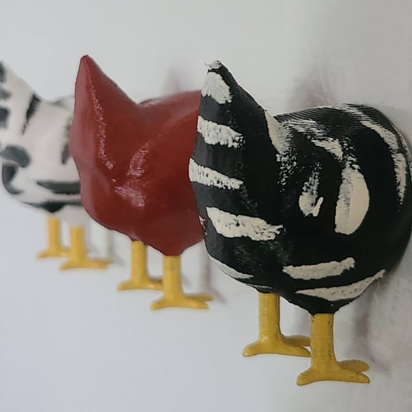 3 stk Kyllingrumpemagnet Kjøleskap Magnetiske dekorasjoner Morsom kylling