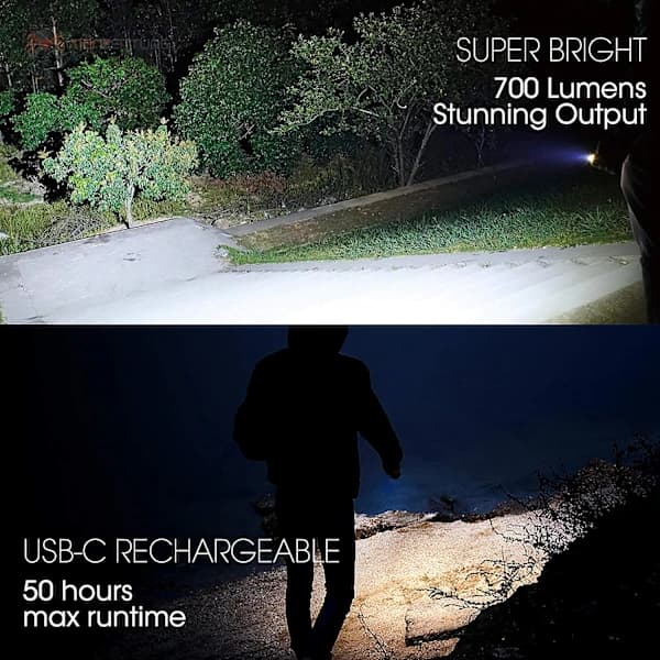 /EA/TIP SE - Mini taskulamppu - 700 lumenin LED - USB C -ladattava -
