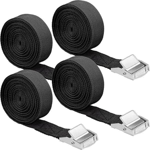 /EA/4 stk. stropper 2,5*250CM (Svart) Svart stroppklemme Fix