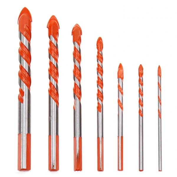 /EA/Multifunktionell keramisk triangulär borr glasväggborr Triangulär borr legering hårdmetallbetongborr (5-delars set (4/5/6/8/10 mm))