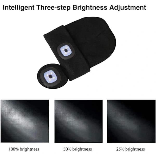 /EA/Present för män, LED-stickad lätt mössa varm mössa mössa män en