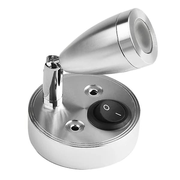 /EA/Vit LED-spotlight Knappbrytare Husbil Läslampor Husbil (Silver) (1 st)