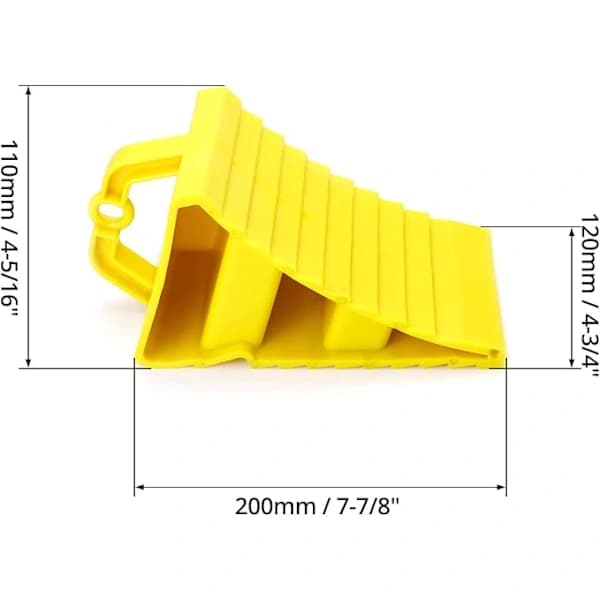 /EA/Plastiske hjulstop, trailerstop, egnet til campingvogne, gule