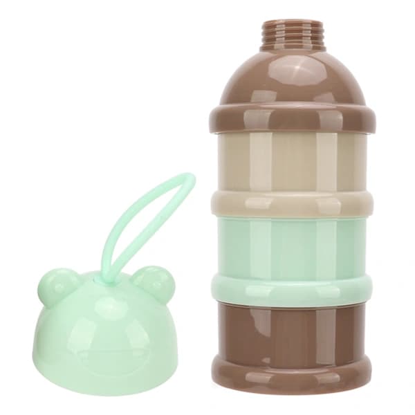 Baby Formula Dispenser, 3 Layer Stackable PP Snack Storage Container for Travel and Outdoor Feeding, Light Blue
