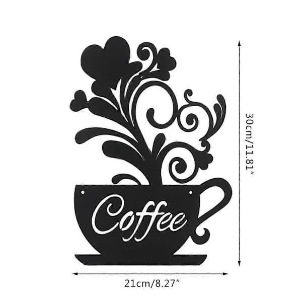 /EA/Metall Kaffekopp Skylt Väggkonst Dekorativ Prydnadsmodell | Fyndiq