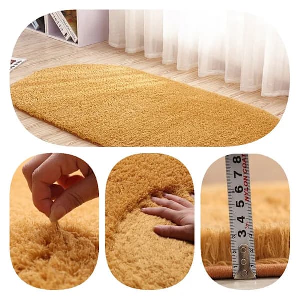 /EA/Oval tjock plyschmatta för vardagsrum sovrum - Grå 40*60cm