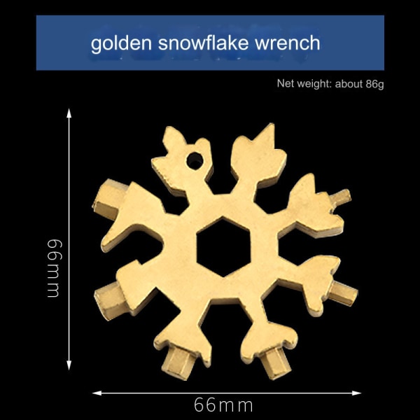 Multifunksjonsverktøy 18-i-1 Snowflake golden