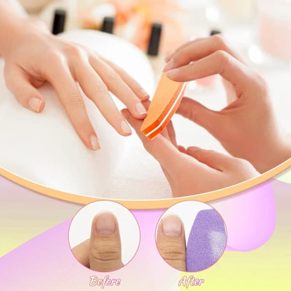 /EA/20-pack akrylgel nagelbufferblock, halvmåne nagelfilar och