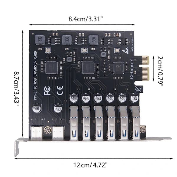 /EA/PCI för Express till USB3.2 Controller Expansionskort HUB PCIE USB 3.2 Kort Typ C
