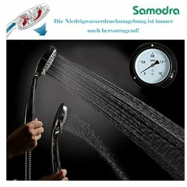 /EA/ Vattenbesparande högtryckshanddusch 5 lägen Universal spraydusch med lågtrycksförstärkare, krom
