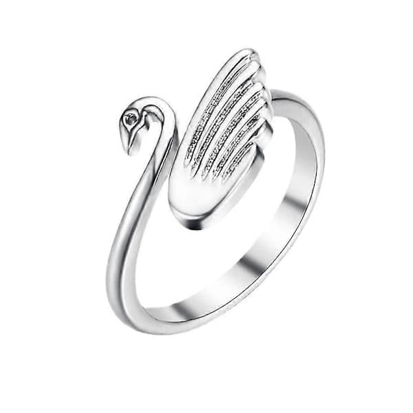 /EA/Justerbar Svan Åben Fingerring Hæklenål Loop Ring Mode Knoring Charms